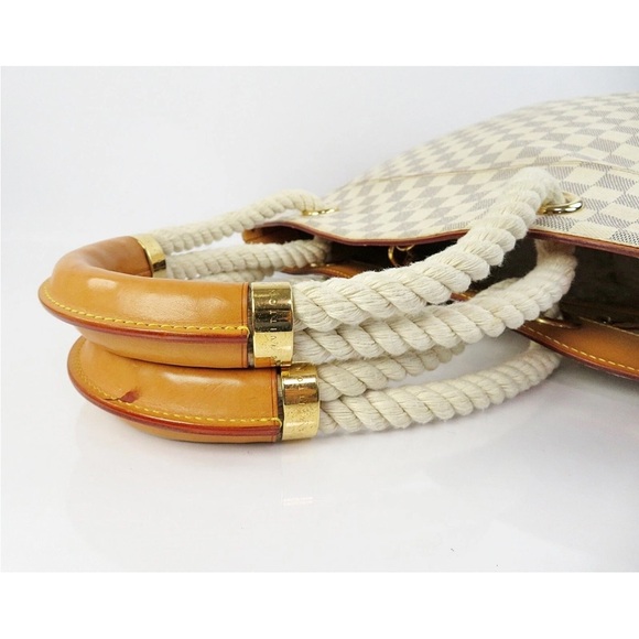 Louis Vuitton White and Tan Checkered Tote - Picture 8 of 16